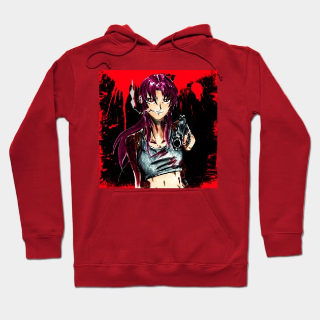 Revy the bounty hunter in black lagoon island Hoodie by jorge_lebeau